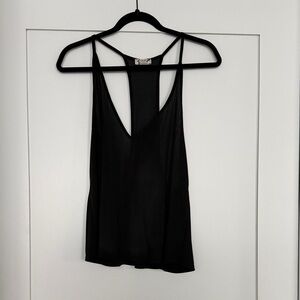 Black Strappy V-Neck Racerback Tank